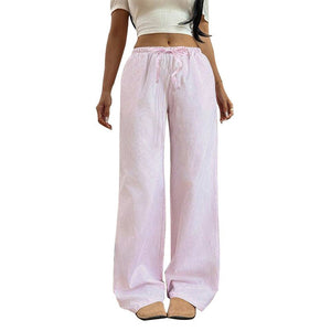 wish women's clothing 2025 summer an and n all - match pink casual pants wide - leg casual trousers - Negative Apparel