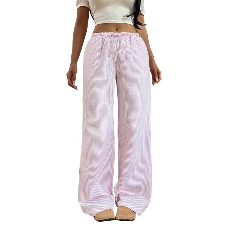 wish women's clothing 2025 summer an and n all - match pink casual pants wide - leg casual trousers - Negative Apparel