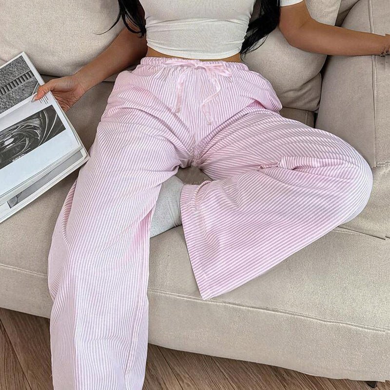 wish women's clothing 2025 summer an and n all - match pink casual pants wide - leg casual trousers - Negative Apparel