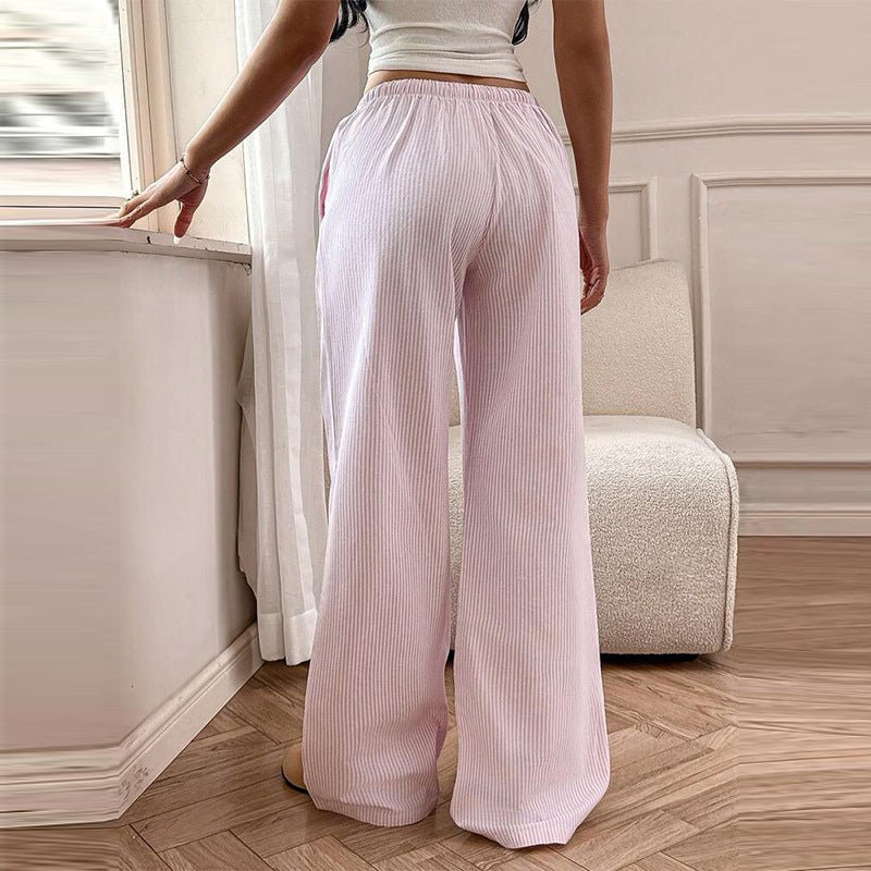 wish women's clothing 2025 summer an and n all - match pink casual pants wide - leg casual trousers - Negative Apparel