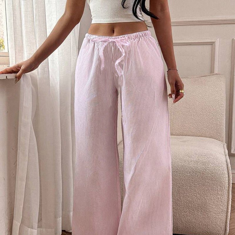 wish women's clothing 2025 summer an and n all - match pink casual pants wide - leg casual trousers - Negative Apparel