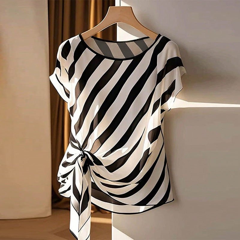 wish women's clothing 2025 summer an and n holiday style twill shirt with short sleeve top - Negative Apparel