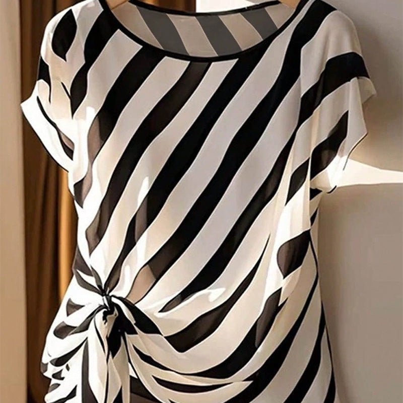wish women's clothing 2025 summer an and n holiday style twill shirt with short sleeve top - Negative Apparel