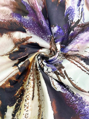 Women All - Over Allover Print Asymmetric Neckline Long Sleeve Waisted Dress Maxi Women Outfit - Negative Apparel