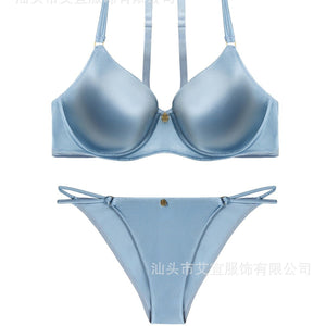 Women daily wear seamless underwear glossy satin set - Negative Apparel