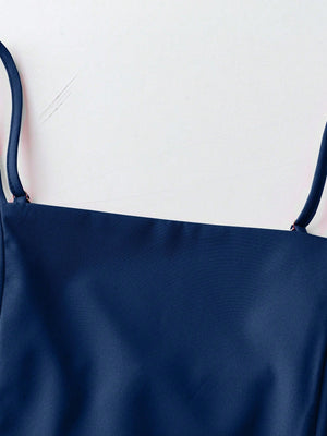 Women Elegant Solid Color Spaghetti Strap Dress, Summer FD - Negative Apparel