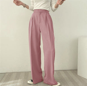 Women high waist long versatile wide leg suit pants - Negative Apparel