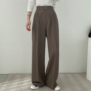 Women high waist long versatile wide leg suit pants - Negative Apparel