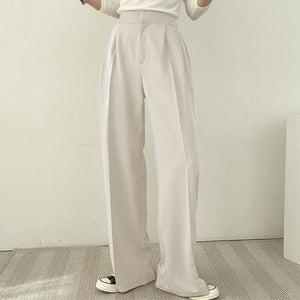 Women high waist long versatile wide leg suit pants - Negative Apparel