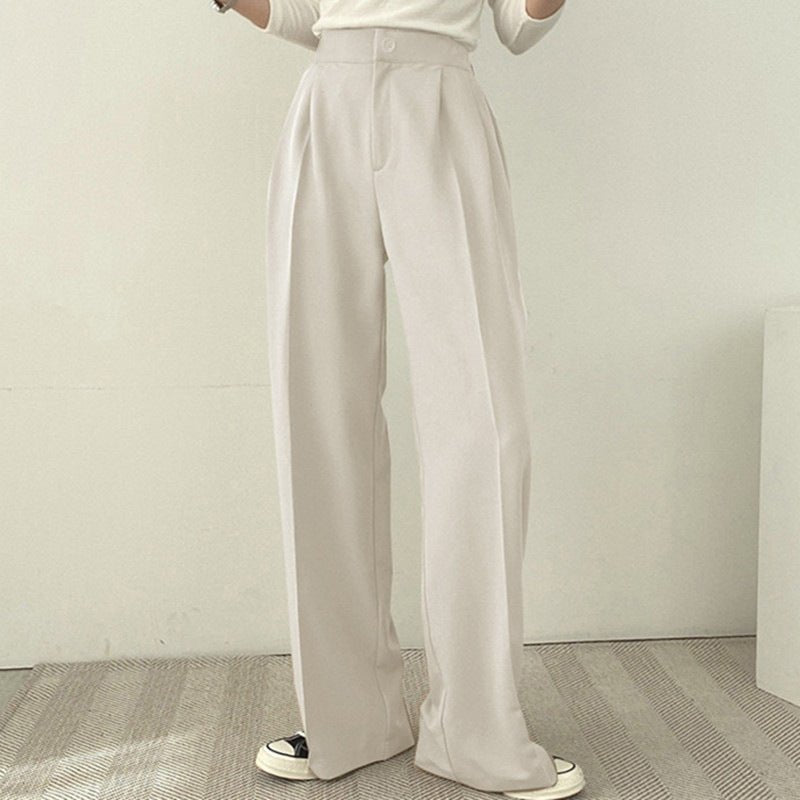 Women high waist long versatile wide leg suit pants - Negative Apparel