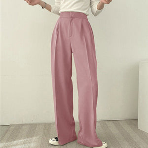 Women high waist long versatile wide leg suit pants - Negative Apparel