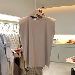 Women Loose Round Neck Sleeveless Top - Negative Apparel