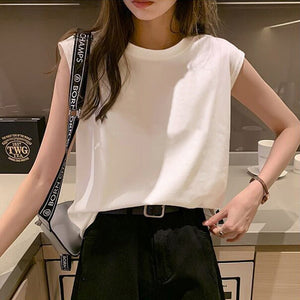 Women Loose Round Neck Sleeveless Top - Negative Apparel