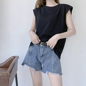 Women Loose Round Neck Sleeveless Top - Negative Apparel