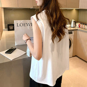 Women Loose Round Neck Sleeveless Top - Negative Apparel