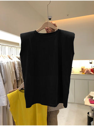 Women Loose Round Neck Sleeveless Top - Negative Apparel