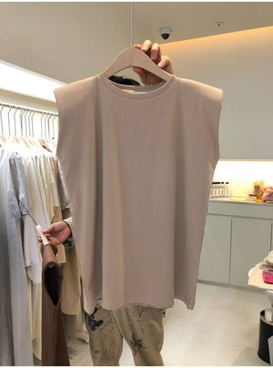 Women Loose Round Neck Sleeveless Top - Negative Apparel