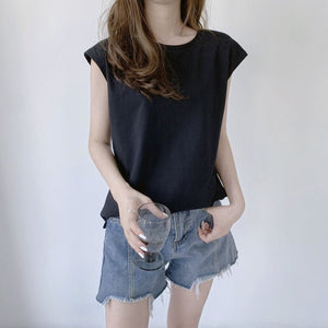 Women Loose Round Neck Sleeveless Top - Negative Apparel