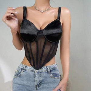 Women Mesh Bustier Cami Top - Negative Apparel
