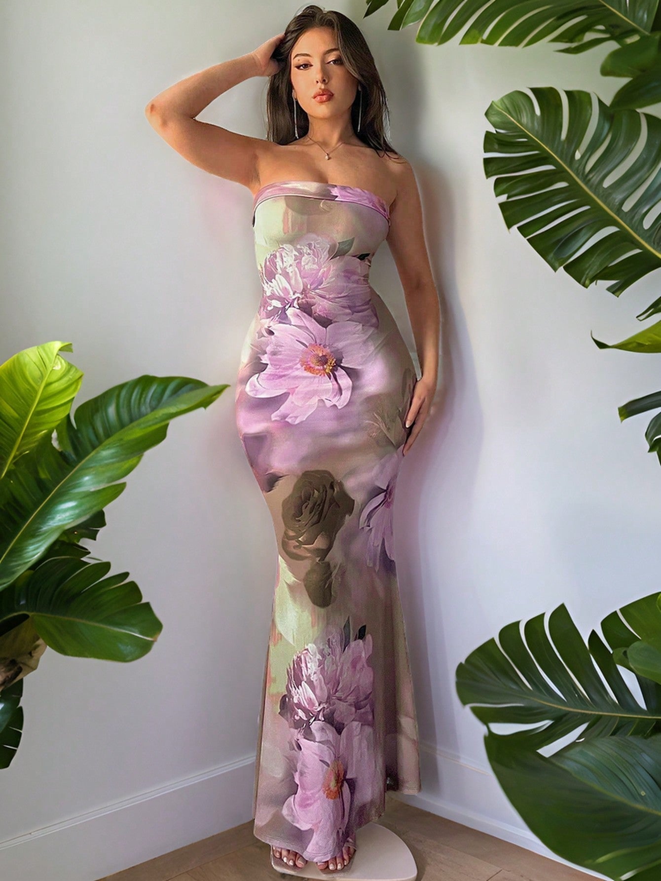 Women Summer Spliced Lace Waist Tie Elegant Bodycon Dress - Negative Apparel