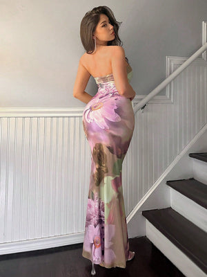 Women Summer Spliced Lace Waist Tie Elegant Bodycon Dress - Negative Apparel