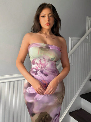 Women Summer Spliced Lace Waist Tie Elegant Bodycon Dress - Negative Apparel