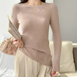 Women’s Andy Velvet Slim - Fit Pullover Sweater – Soft Gentle Wind Knit - Negative Apparel