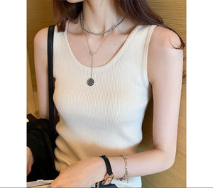 Women’s Bingshuang Silk Y - Shaped Slim - Fit Top – Lightweight Korean Casual Style - Negative Apparel