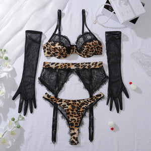Women’s Black Lace Role - Playing Costume – Cute Girl, Bunny & Game Style | Summer 2025 Three - Point Outfit - Negative Apparel