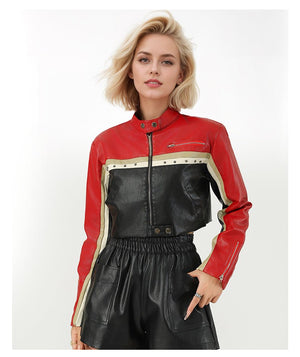 Women's Black PU Leather Jacket – Loose Fit Street Hipster Style - Negative Apparel