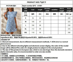 Women's bubble sleeves textured jacquard crew neck retro style dress - Negative Apparel