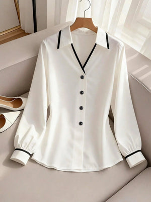 Women's Casual Contrast Color Shirt FD - Negative Apparel