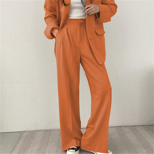 Women's casual trousers new straight drape wide - leg trousers - Negative Apparel