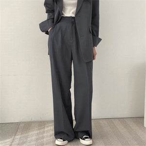 Women's casual trousers new straight drape wide - leg trousers - Negative Apparel