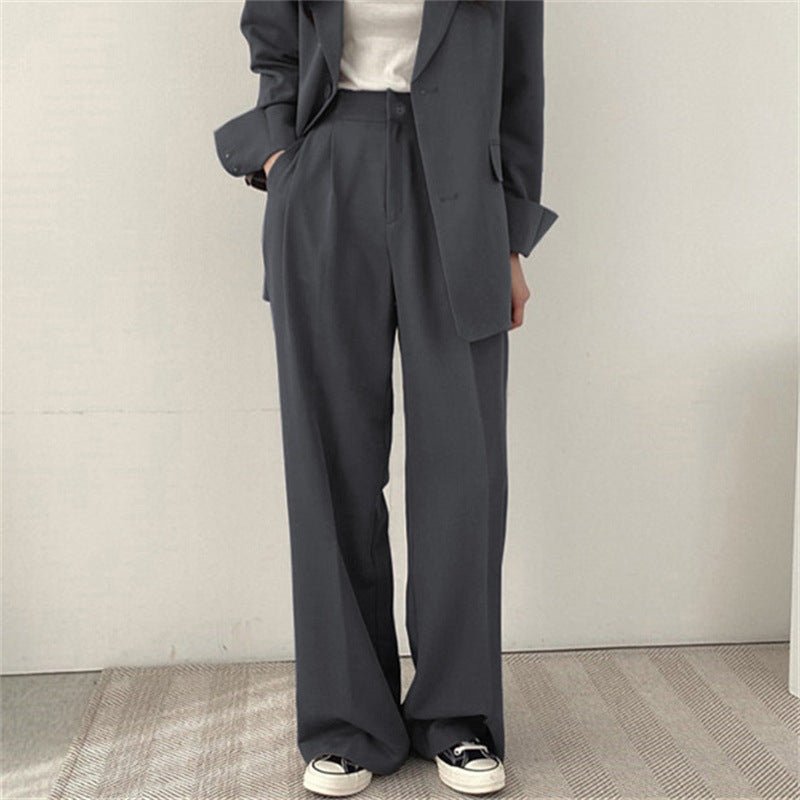 Women's casual trousers new straight drape wide - leg trousers - Negative Apparel