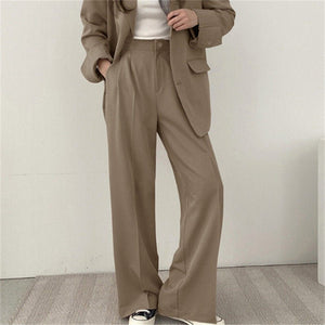 Women's casual trousers new straight drape wide - leg trousers - Negative Apparel
