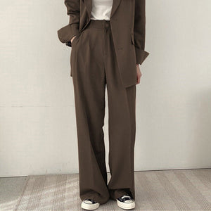 Women's casual trousers new straight drape wide - leg trousers - Negative Apparel