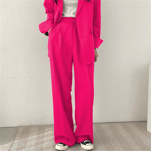 Women's casual trousers new straight drape wide - leg trousers - Negative Apparel