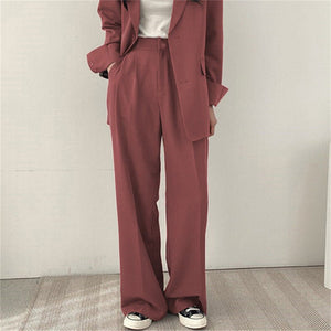 Women's casual trousers new straight drape wide - leg trousers - Negative Apparel