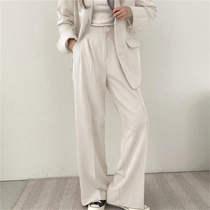 Women's casual trousers new straight drape wide - leg trousers - Negative Apparel