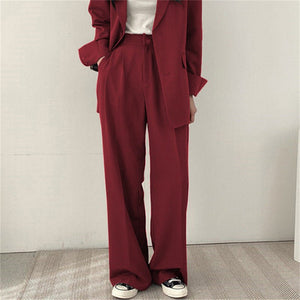 Women's casual trousers new straight drape wide - leg trousers - Negative Apparel