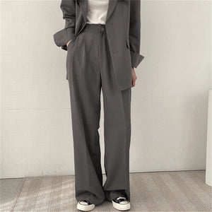 Women's casual trousers new straight drape wide - leg trousers - Negative Apparel