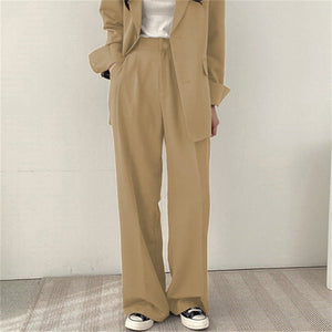Women's casual trousers new straight drape wide - leg trousers - Negative Apparel