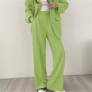 Women's casual trousers new straight drape wide - leg trousers - Negative Apparel