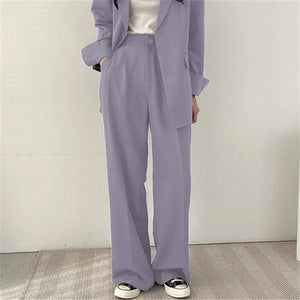 Women's casual trousers new straight drape wide - leg trousers - Negative Apparel