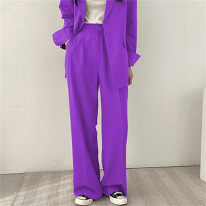 Women's casual trousers new straight drape wide - leg trousers - Negative Apparel