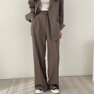 Women's casual trousers new straight drape wide - leg trousers - Negative Apparel