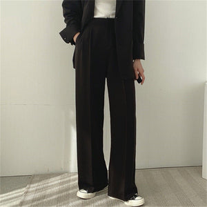 Women's casual trousers new straight drape wide - leg trousers - Negative Apparel