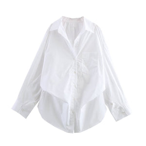 Women's Classic Loose Poplin Shirt - Negative Apparel