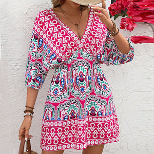 women's clothing Bohemian dress 2025 summer an and n holiday style short - sleeved beach skirt - Negative Apparel